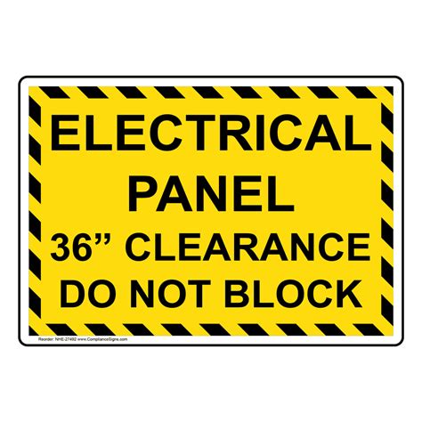 electrical panel clearance sign